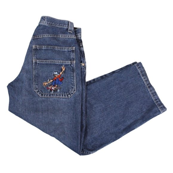 JNCO Other - Vintage 90s Jnco Embroidered Denim Wide Leg Pants Size 32 Blue TJAFDP
